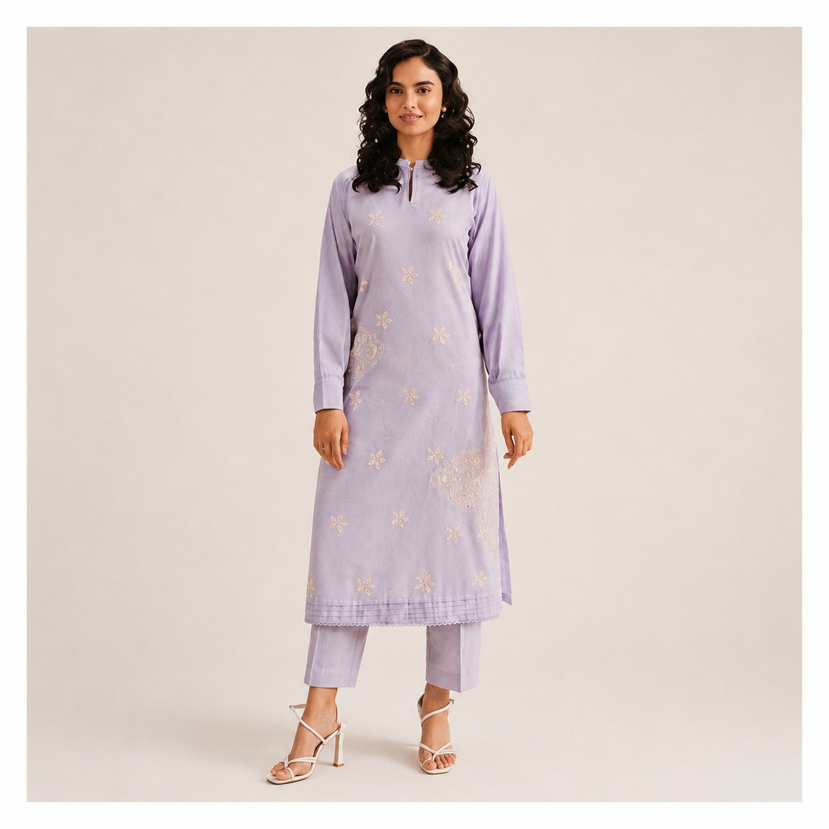 Lavender Bloom Embroidered 2-Piece Suit – Premium Women’s Unstitched/Ready-to-Wear Collection
