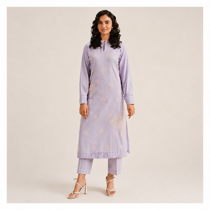 Lavender Bloom Embroidered 2-Piece Suit – Premium Women’s Unstitched/Ready-to-Wear Collection
