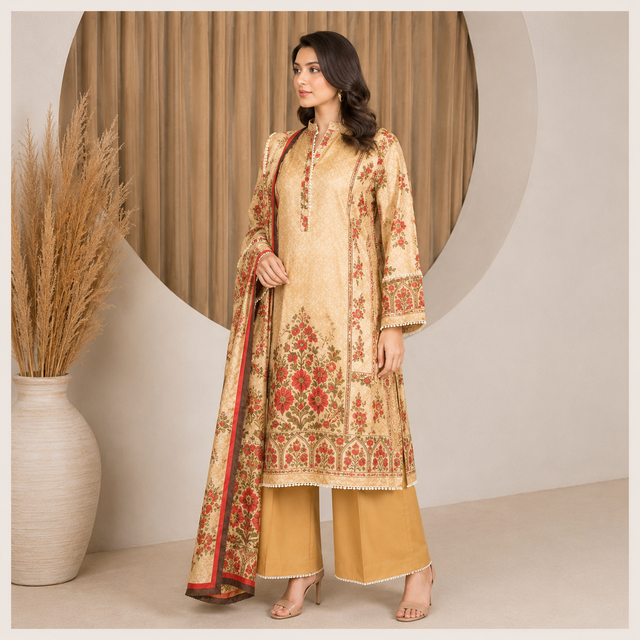 Sulé Premium Floral Elegance – 3 Piece Unstitched Lawn Suit | Design 02
