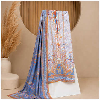 Sulé Powder Blue 3-Piece Unstitched Digital Printed Lawn Suit with Voile Dupatta – Design 01