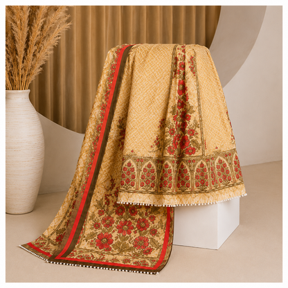 Sulé Premium Floral Elegance – 3 Piece Unstitched Lawn Suit | Design 02