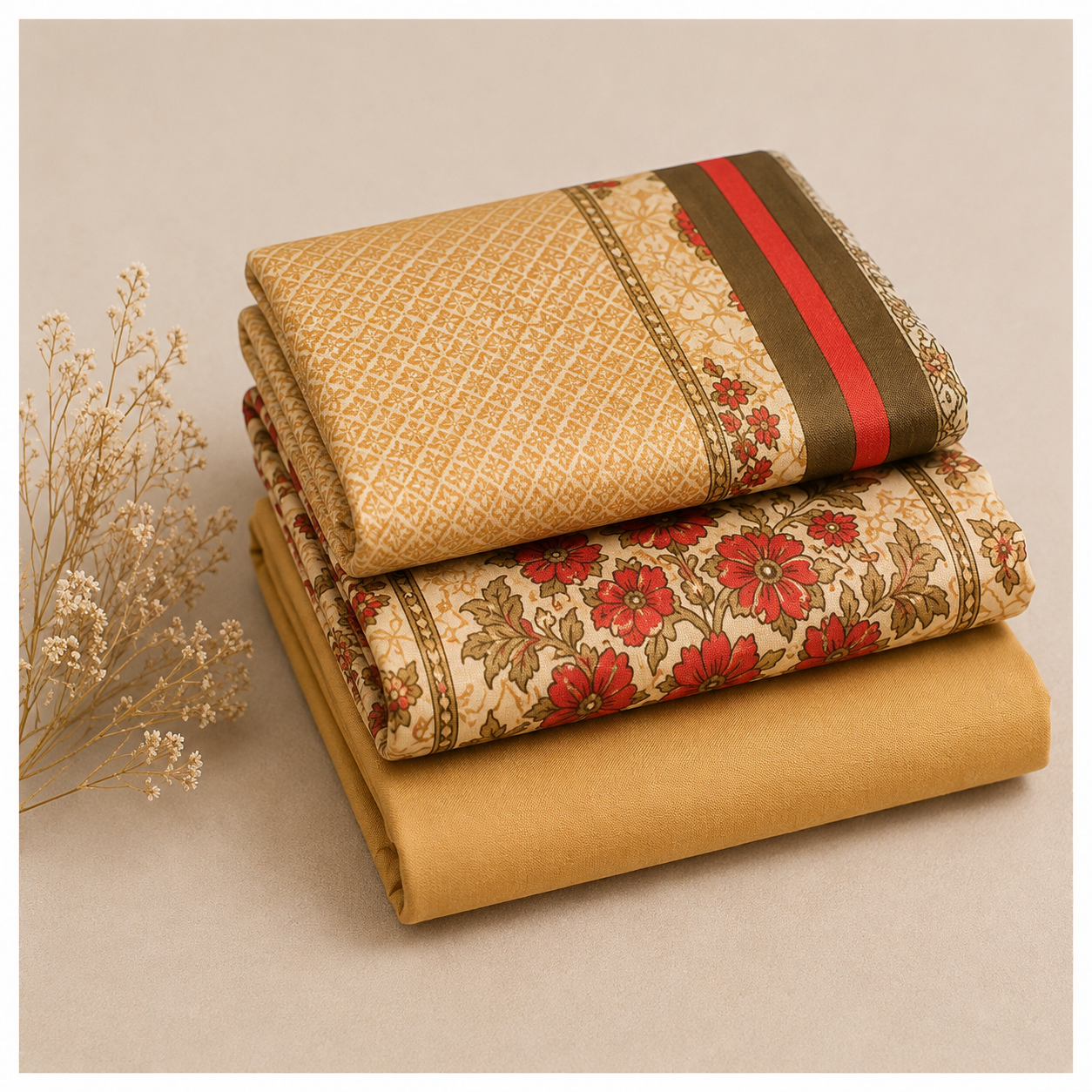 Sulé Premium Floral Elegance – 3 Piece Unstitched Lawn Suit | Design 02