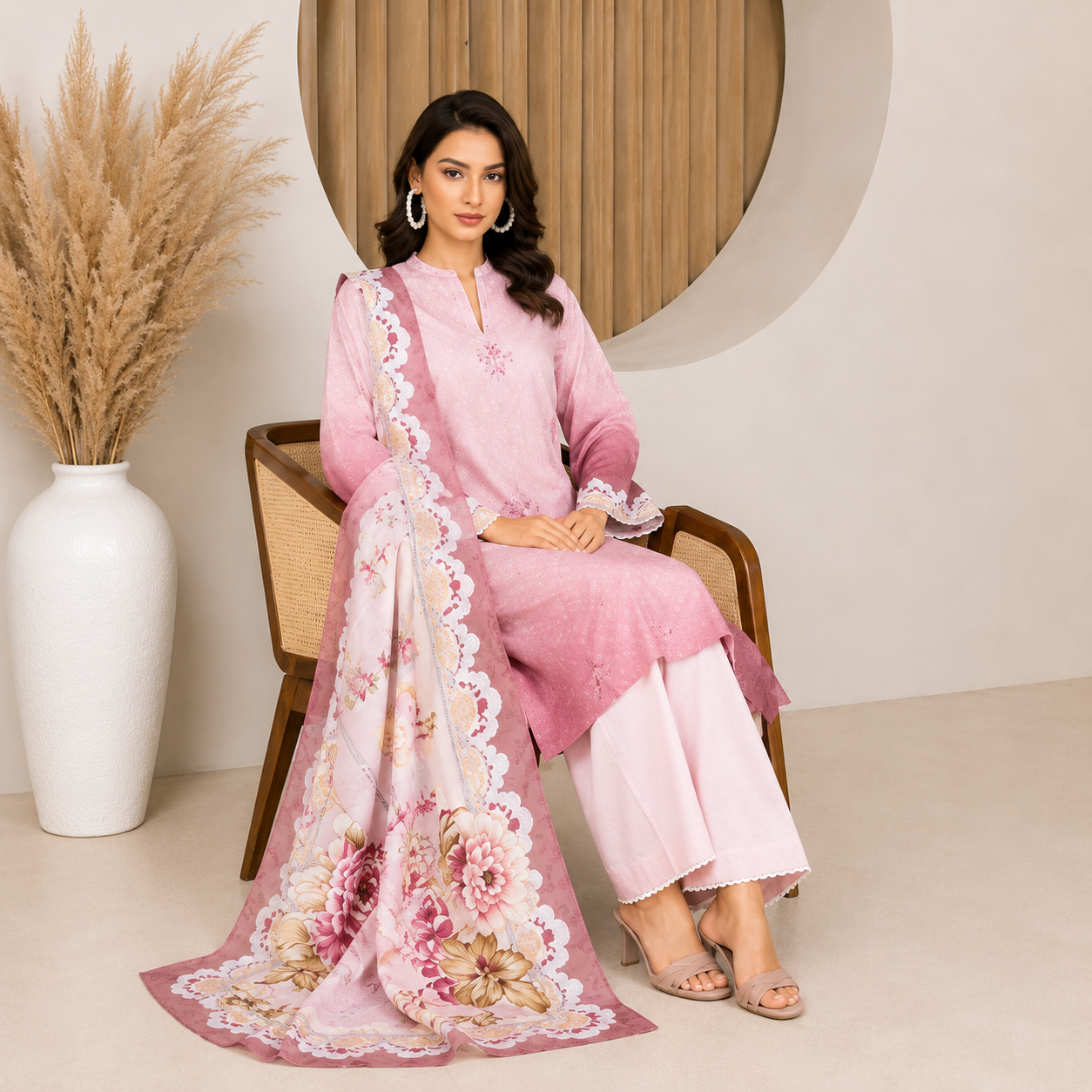 Sulé Unstitched Vol. 1 | 26 – Digital Printed Lawn Dress with Voile Dupatta (Design 04)