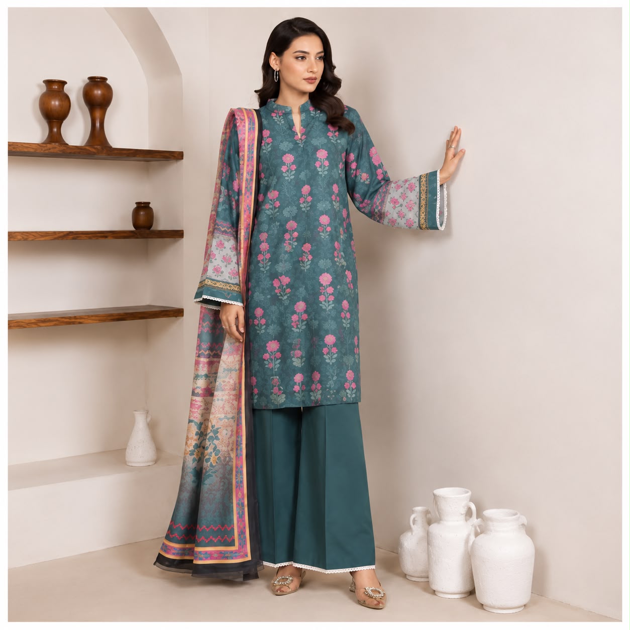 Sulé Unstitched 3-Piece Printed Lawn Suit – Design 07