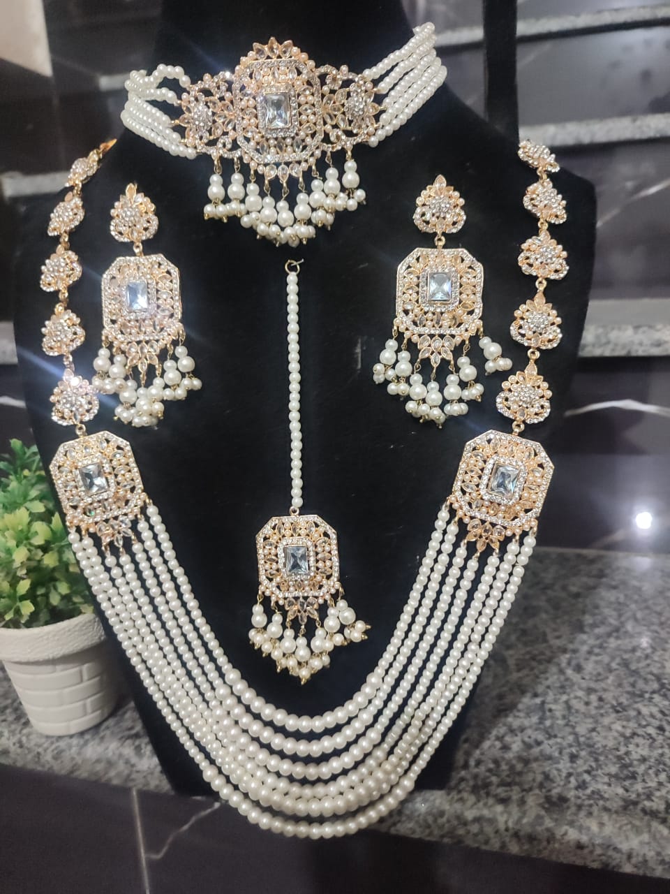 Pearl Kundan Bridal Artificial Jewellery Set