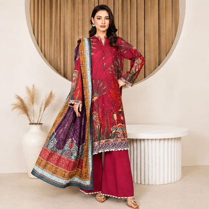 Sulé Unstitched Vol. 1 – Design 12 | Digital Printed Lawn Shirt, Voil Dupatta & Cambric Trouser