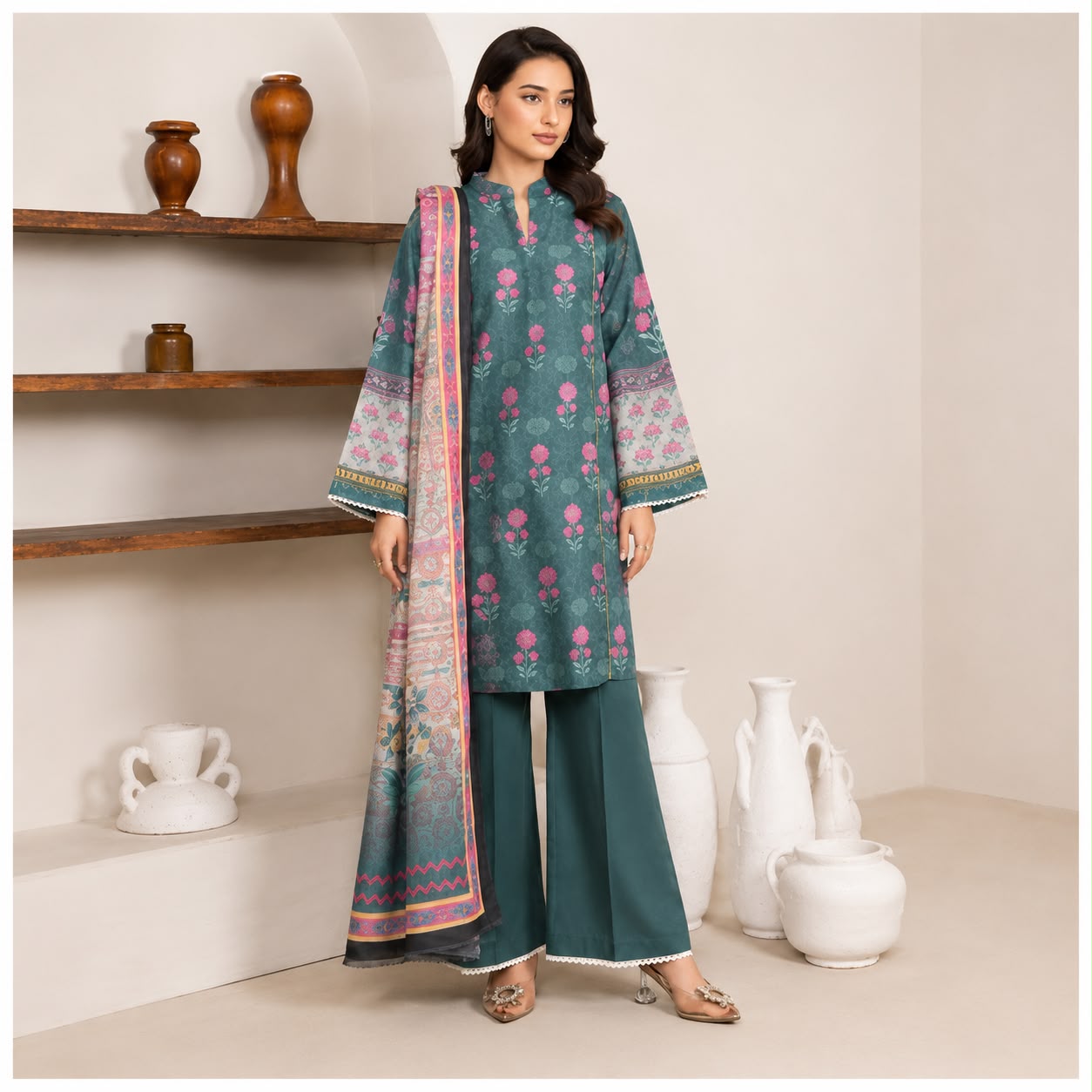 Sulé Unstitched 3-Piece Printed Lawn Suit – Design 07