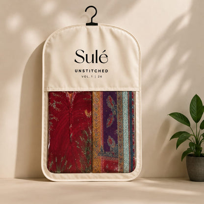 Sulé Unstitched Vol. 1 – Design 12 | Digital Printed Lawn Shirt, Voil Dupatta & Cambric Trouser